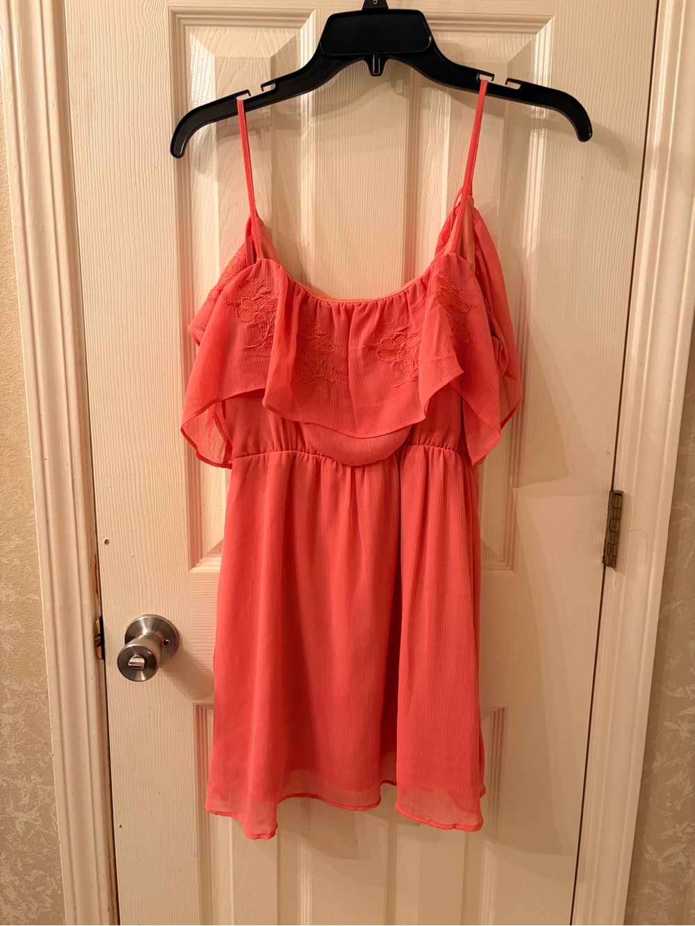 Xtaren Coral Ruffle Camisole Dress Top